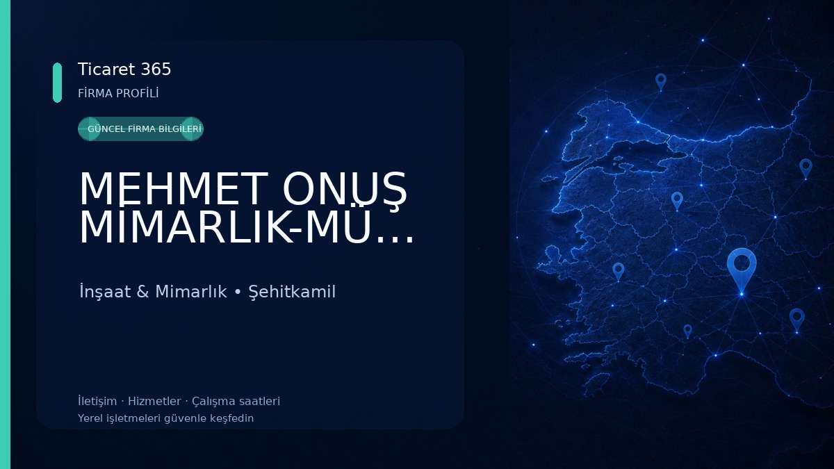 MEHMET ONUŞ MİMARLIK-MÜHENDİSLİK-İNŞAAT İnşaat & Mimarlık