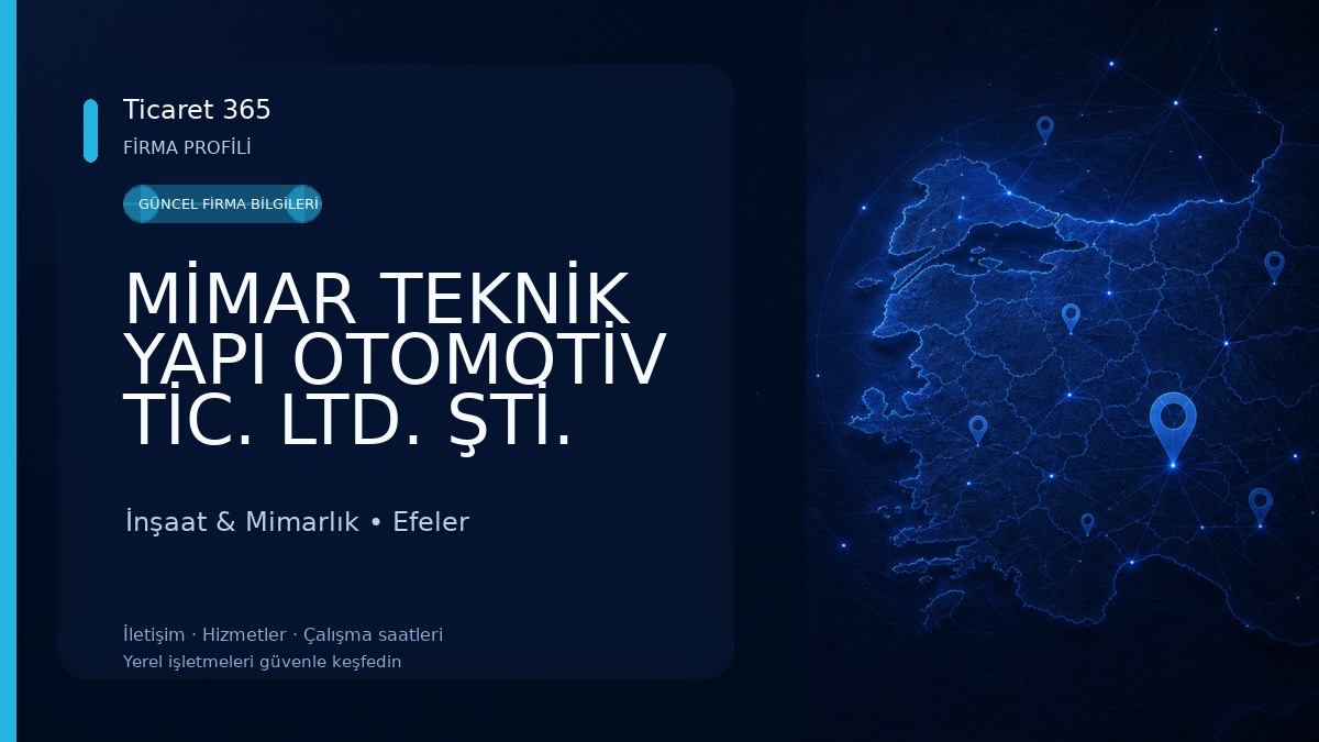 MİMAR TEKNİK YAPI OTOMOTİV TİC. LTD. ŞTİ. İnşaat & Mimarlık